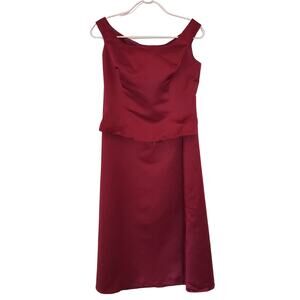 Vintage Impression Two-Piece Satin Gown/Dress Maroon Size 12